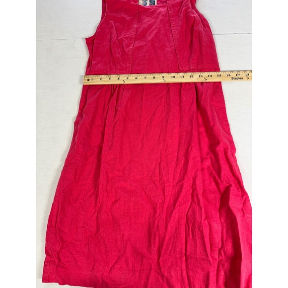 Anthropologie Edme & Esyllte Women's Pink Linen Blend Pinafore Dress Size 10 - Picture 5 of 6